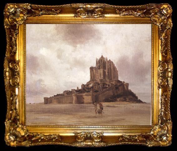 framed  Theodore Gudin Mont-Saint-Michel (mk22), ta009-2